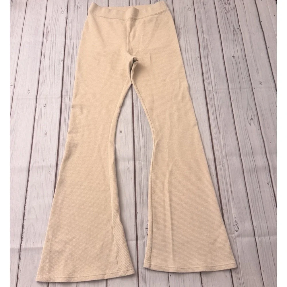 Offline Aerie Flare Leggings Womens Large Tan High Rise Stretch Women's - Picture 1 of 13